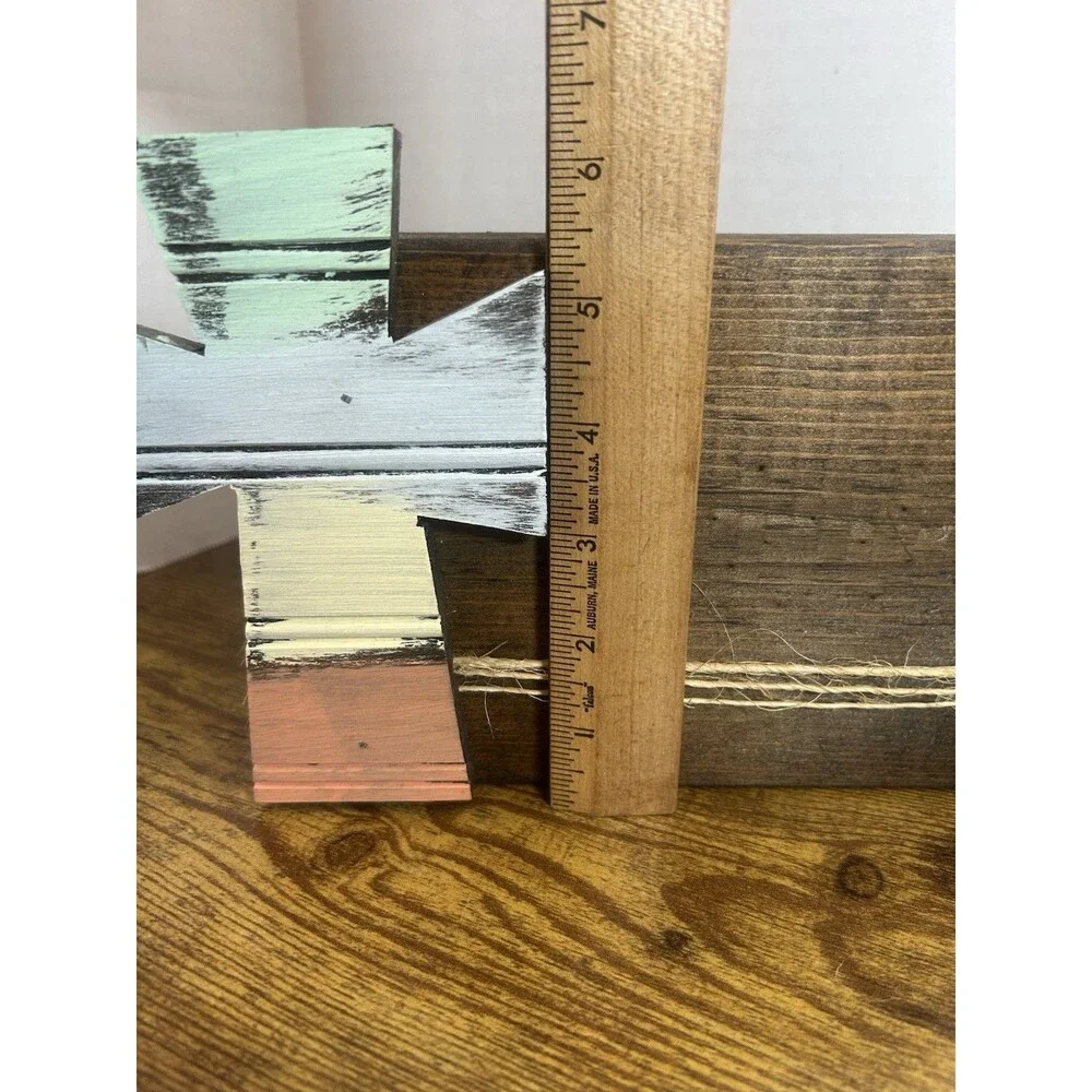 Rustic Cross Hand Painted Wooden Picture Frame Farmhouse Cottagecore Decor